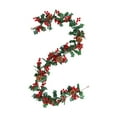 thumbnail image 2 of Christmas Garland for Mantle,Christmas Holly Garland with Berries and Leaves Artificial Garland Indoor Outdoor Decoration Greenery Hanging for Holiday Decoration Mantel Table Christmas Party(Red), 2 of 6