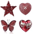 thumbnail image 2 of Broches de estrella de diamantes de imitación rojos para mujer, accesorios de joyería para fiestas y bodas, palma roja 1, 2 of 4