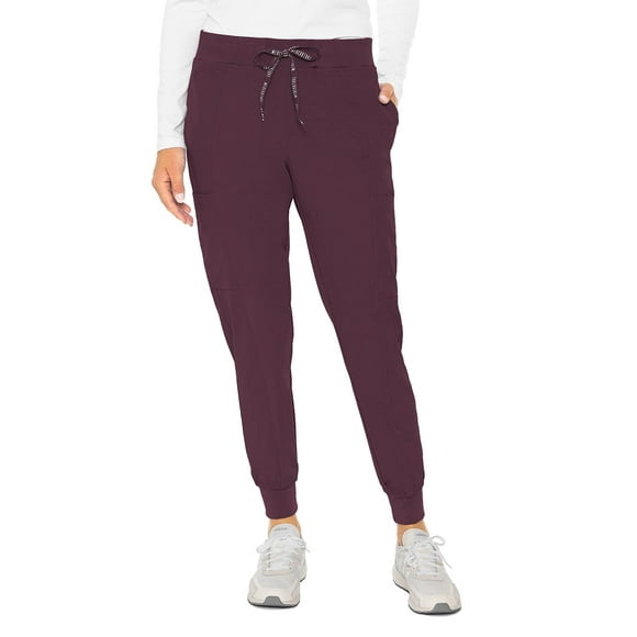 Med Couture Peaches Women's Seamed Jogger Pant, Wine, Small