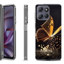 Shockproof Protective Phone Case for Motorola Moto G Play 2026, by OneToughShield - Golden Butterfly