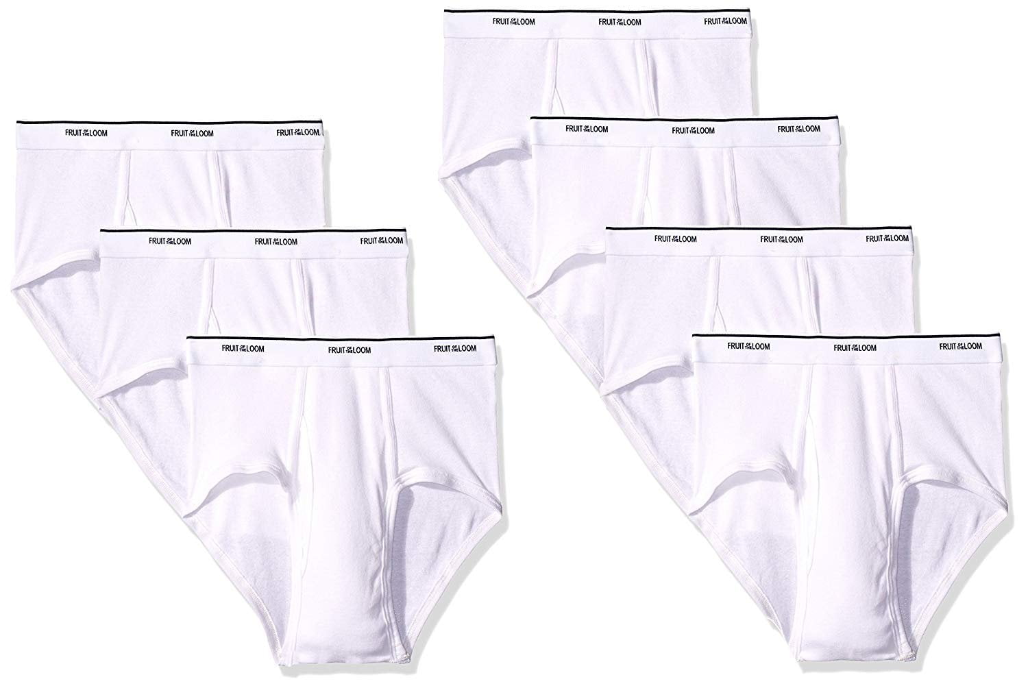 Fruit of the Loom Men's Classic Tag Free 100 Cotton White Briefs