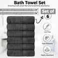 thumbnail image 4 of Toallas de baño QUBA LINEN, pack de 6, 61 x 122 cm, gris, algodón, 4 of 7