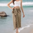 thumbnail image 5 of Sarong Wraps for Women Beach Cover Up Bikini Bathing Suit Swimsuit Scarf Pareo Beach Wrap Skirt Coverups Brown One Size, 5 of 5