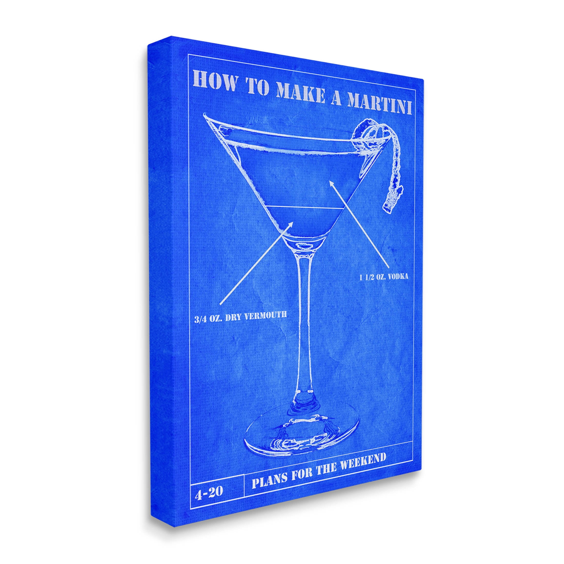Stupell Industries How To Make Martini Diagram Graphic Art Gallery Wrapped Canvas Print Wall Art, Design by Marcus Jules
