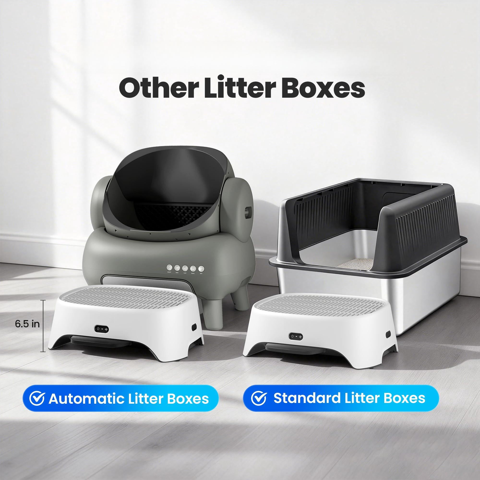 Airstep  2-in-1 Litter Box Air Purifier & Cat Step 3-mode Odor Dust Pet Hair Control Filter Compatible With M1 Plus / Lite And Most Automatic Basic Boxes