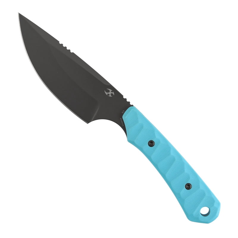 Kansept Flank Fixed Blade Knife,3.69'' Grey Coated D2 Blade,Sky Blue G10 Handle Pocket Tactical Knives,G006A6,with sheaths