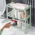 thumbnail image 4 of Giunmcul 3 Tier Bathroom Shelf Organizer 13.40*13.40*6.90in Space Countertop Storage Rack for Shampoo Cosmetics White/Green/Blue, 4 of 6