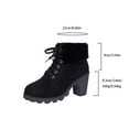 thumbnail image 4 of Wensltd Womens Boots Chunky Heel Round Toe Lace Up Booties Wide Width Fall Winter Dress Heel Shoes, 4 of 9