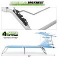 thumbnail image 6 of Magshion Folding Beach Chairs Set of 2, Portable Camping Seats with Adjustable Canopy Shade, for Outdoor Patio Lawn, Sky Blue, 6 of 12