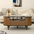 thumbnail image 5 of Fluted Coffee Table with Storage, Modern Coffee Tables with Drawer, Wood Center Table for Living Room, 5 of 9