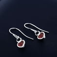 thumbnail image 3 of Gem Stone King 925 Sterling Silver Red Garnet and Black Onyx Dangle Earrings for Women (1.40 Cttw, Gemstone January Birthstone, Heart Shape 5MM, Frechwire), 3 of 3