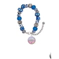 thumbnail image 2 of Delight Jewelry Silvertone Domed Multi Color MPharm Blue Paw Print Bead Bracelet, 7"+2", 2 of 4