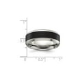 thumbnail image 3 of Gem & Harmony Mens Titanium Textured Black Plated Band Ring (8mm) for Men, 3 of 6