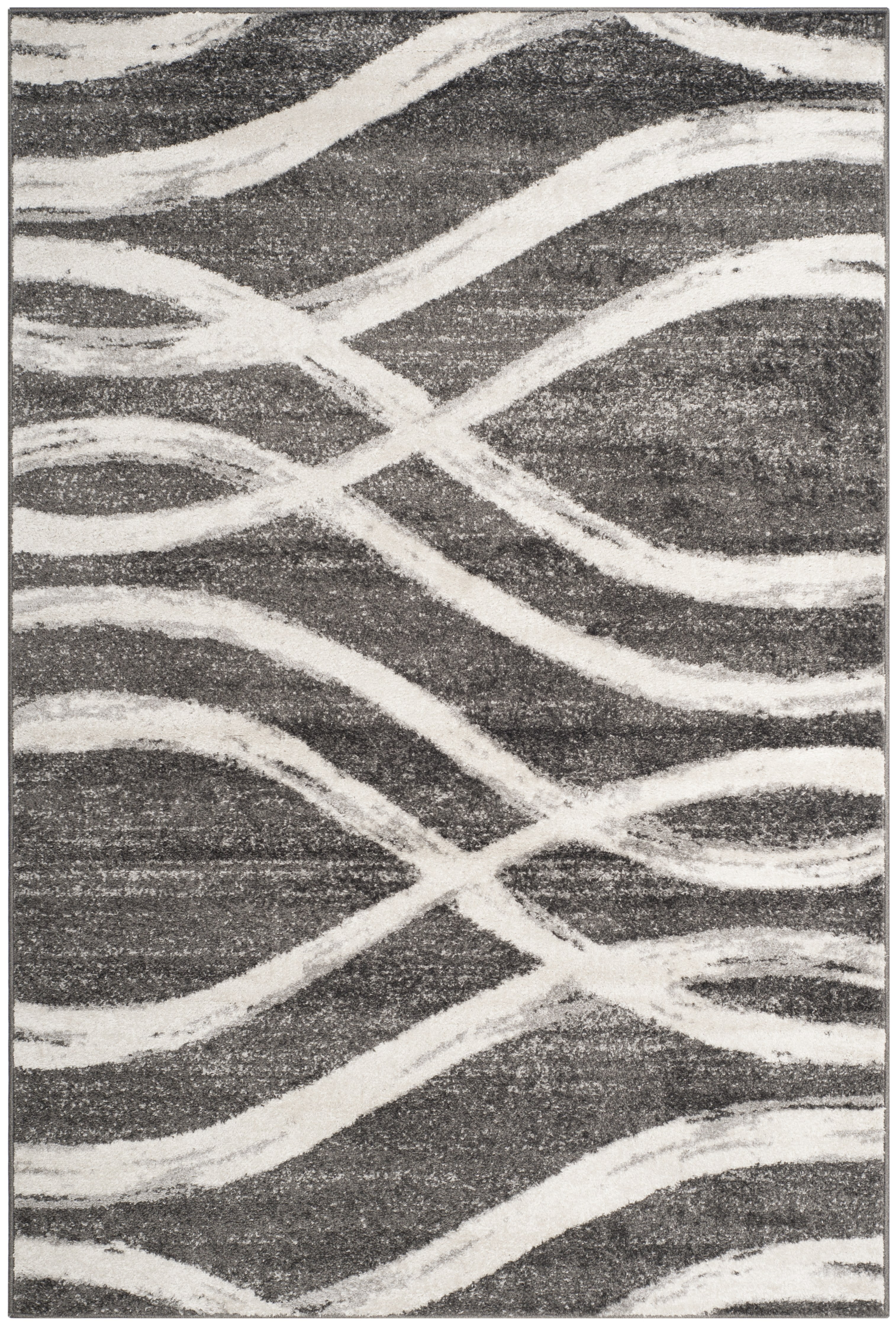 Safavieh Adirondack Isidor Geometric Swirls Area Rug, Charcoal/Ivory, 6' x 8'