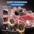 thumbnail image 4 of 24V 2 Seater Ride On Toys for Kids, Ride On Car with Remote Control, Ride On Truck, 4-Wheel Suspension, Soft Start, Bluetooth, Led Lights, Electric Car for Kids Ages 3-8, Gift for Boys Girls - Red, 4 of 9