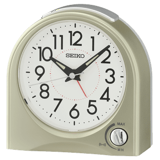 Seiko QHR016SLH Global R-Wave Travel Alarm Metallic Case Clock