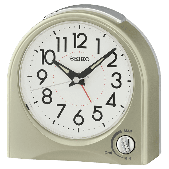 Seiko 4" Maris Desk/Beep Alarm, Gold Analog QHE204GLH