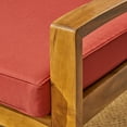 thumbnail image 3 of Wilcox Outdoor 8 Piece Acacia Wood Sectional Sofa Set with Cushions, Teak, Red, 3 of 9