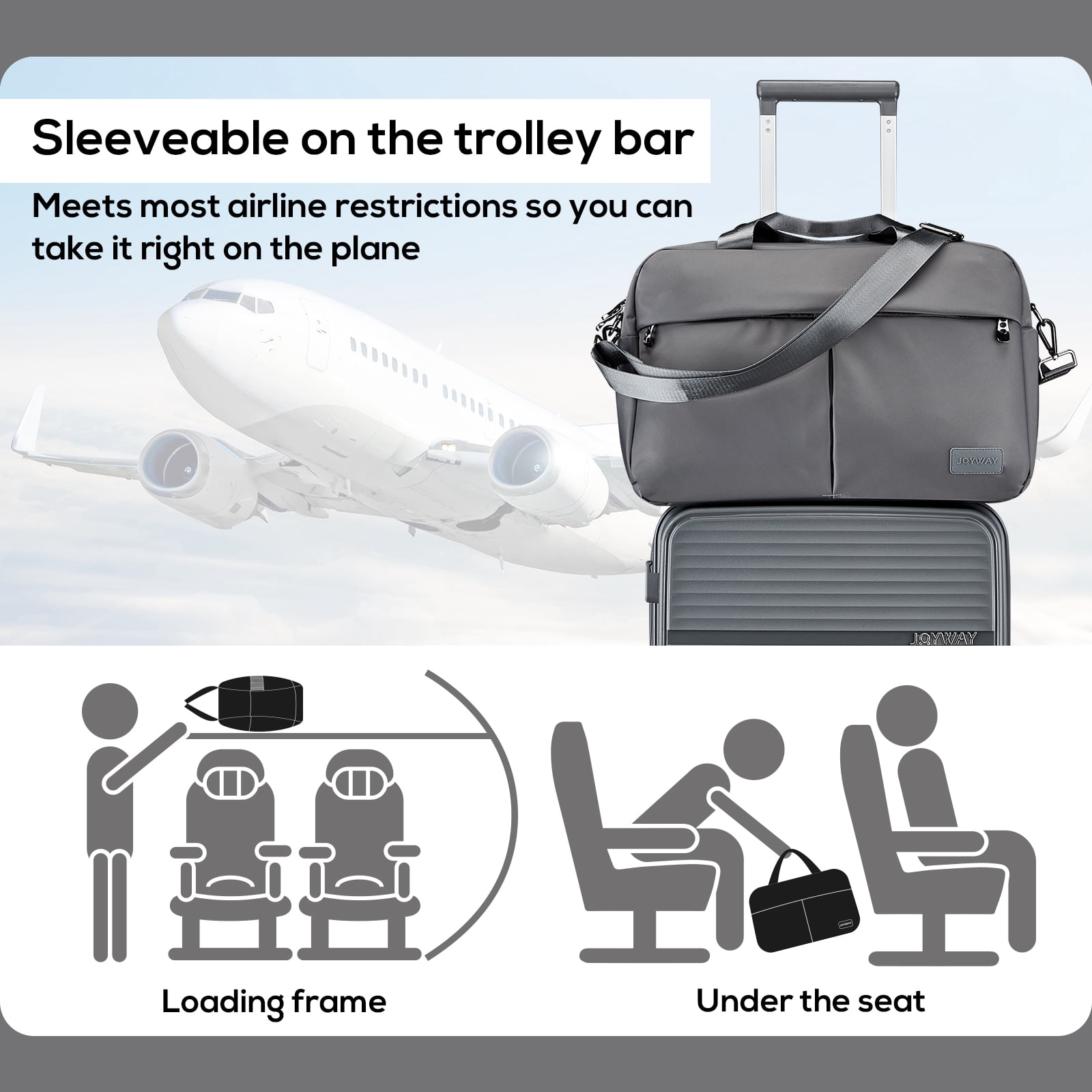 Joyway Travel Duffel Bag with Laptop Compartment, 15.6" Carry-On Bag, Sports Gym Bag with Shoulder Strap, Weekend Travel Bag