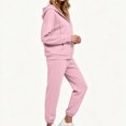 thumbnail image 6 of Women 2 Piece Outfits Sweatsuit Full Zip Hooded Sweatshirt Jacket Jogger Pants Casual Loose Tracksuit Set with Pockets for Workout Jogging Daily Street Going‑out Wear S, 6 of 9