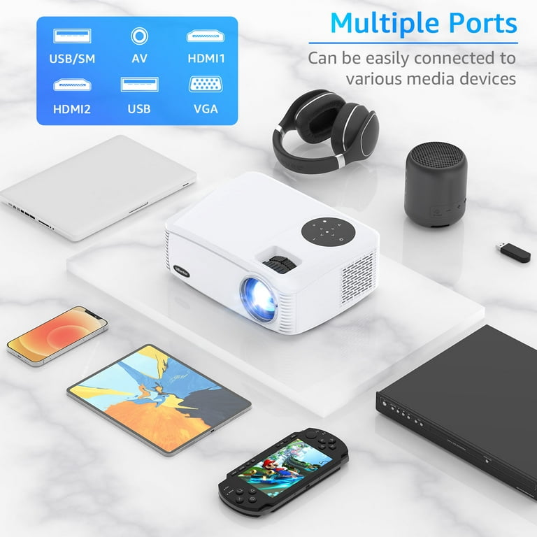 HD 5G WiFi Bluetooth Projector, 1080P, 20000LM, 450
