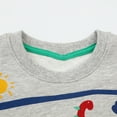 thumbnail image 4 of HILEELANG Toddler Boy Sweatshirts Grey Blue Stripe Dinosaur Crewneck Pullover Cotton Autumn Top Clothes 5T, 4 of 4