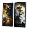 thumbnail image 3 of Designart "Storm Raging SPIRAL I" Storms Framed Wall Art Set Of 2 - Grey Landscapes Gallery Wall Frame Set For Home Decor, 3 of 6
