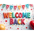 thumbnail image 4 of Welcome Back Theme Party Banner Heart Design Background Wedding Event Backdrop School Decorations Reunions Photo Props, 4 of 4