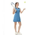 thumbnail image 4 of Tennis Dress for Women Golf Outfits with Shorts and Pockets Sleeveless Active Exercise Athletic Dresses for Women MistBlue M, 4 of 8