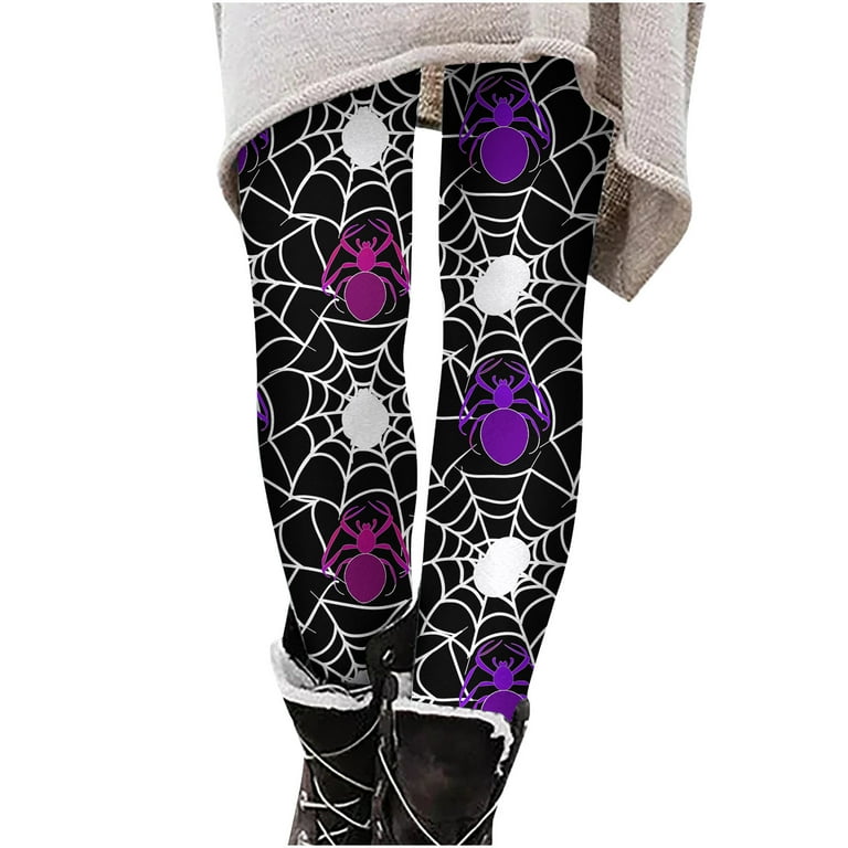 VPQILH Women Halloween Leggings High Waist Halloween Print Stretch Workout Legging Pants Slim Yoga Fitness Running Tights Halloween Costumes Fall Clothes Walmart