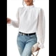 thumbnail image 1 of Camisas Casuales de Larga con Volantes y Cuello Alto para Mujer XL, 1 of 8