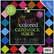DCWV Cardstock Stack, Textured Jewel Colored, 58 Sheets, 12 x 12 inches