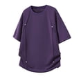 thumbnail image 4 of TKKCS Mens Fashion Short Sleeve Crew Neck T Shirts- Regular Fit Lightweight Daily Wear Summer Casual Tees Purple Size 2XL, 4 of 5