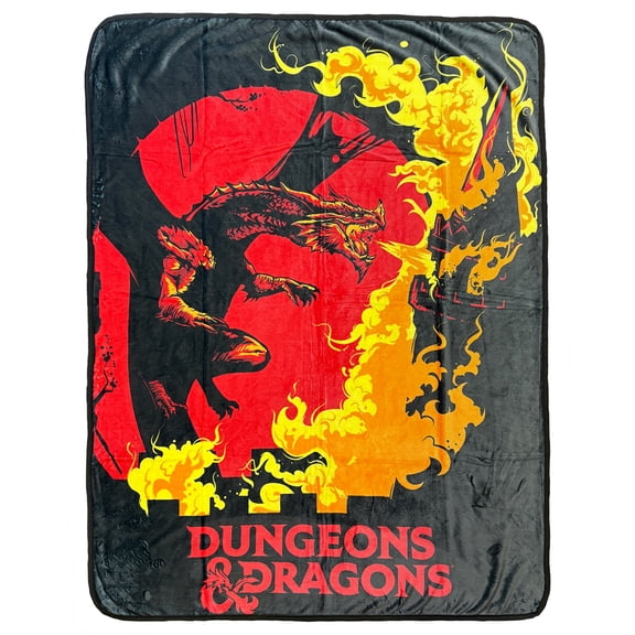 Dungeons & Dragons Blanket D&D Castle Red Inferno Dragon Throw 45" X 60"