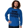 thumbnail image 4 of Funny Dad Gone Fishing Hunting Season Men's Long Sleeve Tee T Shirt Brisco Brands S, 4 of 5