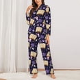 thumbnail image 2 of Picia Lavender Flowers Pattern Women’s Long-Sleeve Sleepwear Set - Soft 2-Piece Loungewear with Pockets, Comfy PJs for Relaxing Nights-XX-Large, 2 of 7