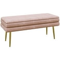 thumbnail image 1 of HOMCOM Banc de Bout de Lit, Banc de Chambre Rembourré avec Rangement Rose, 1 of 10