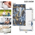 thumbnail image 3 of SKYSONIC Elephant Golden Chain Patterned Hand Towels 2 PCS, Cotton Bath Towel for Drying Face Hands Body ,Absorbent Lightweight Towels for Bathroom Ktichen Travel Gym, 16"x28", 3 of 7