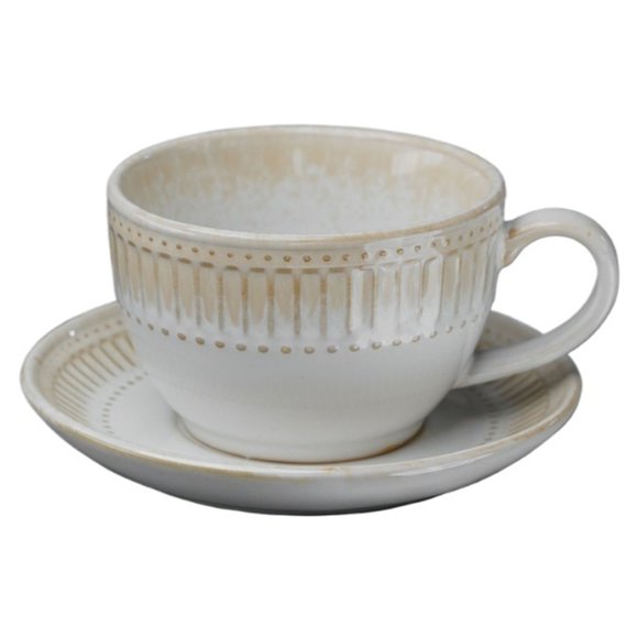 Taza de barista con platillo, capuchino, Latte Art, cerámica, diseño vintage, 8 oz