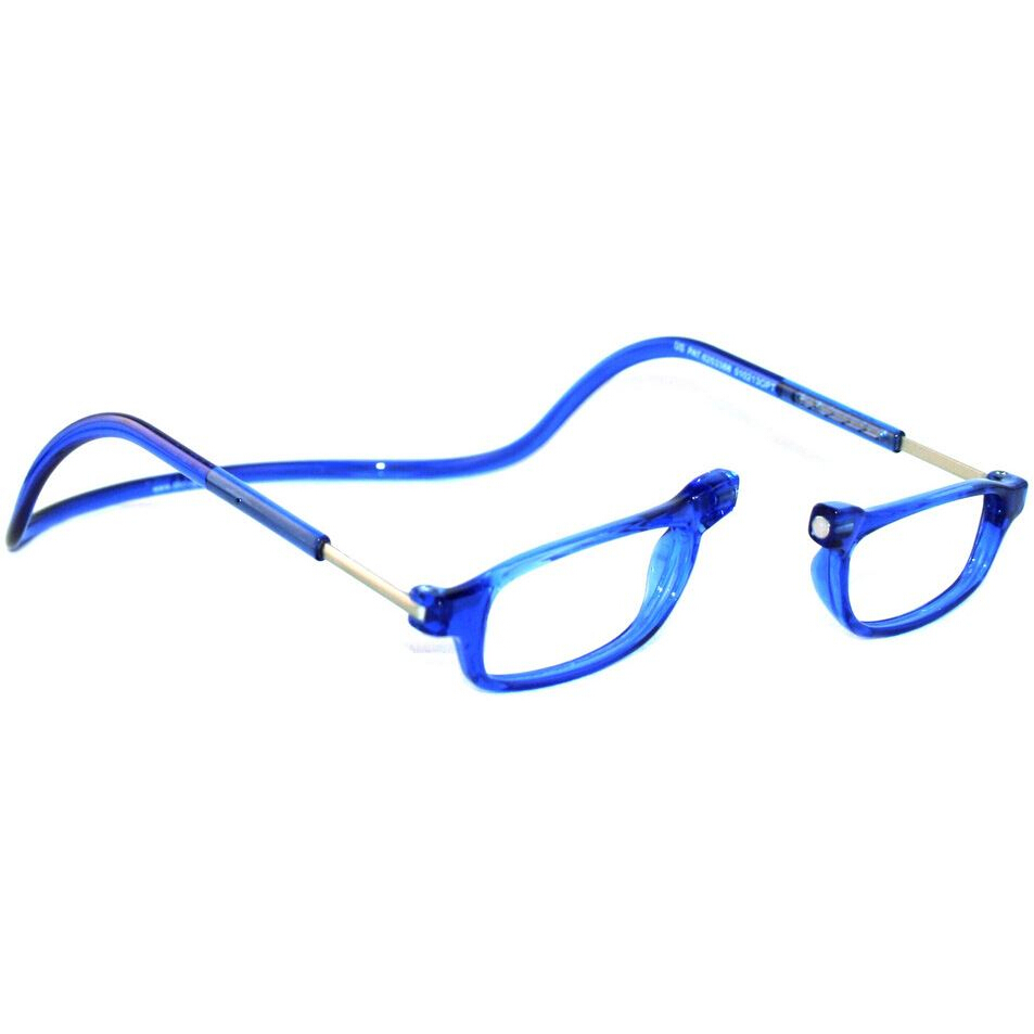 CliC City +2.50 Reading Glasses Blue Frame Clear Lenses Size 51-13-190 ...