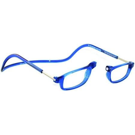 CliC City +2.50 Reading Glasses Blue Frame Clear Lenses ...