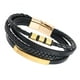 thumbnail image 2 of Pulsera de cuero multicapa personalizada, resistente y moderna, para amigos y familias. Hebilla de oro, 2 of 8