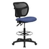 Flash Furniture Mid-Back Navy Blue Mesh Drafting Chair with Back Height Adjustment