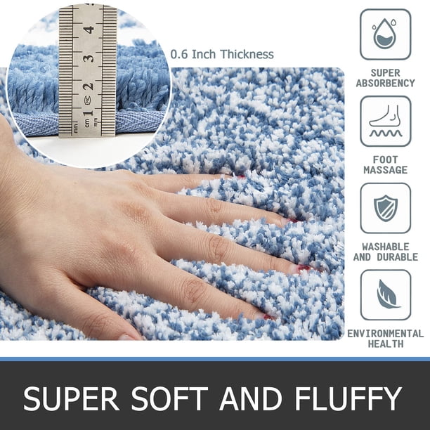 Pauwer - Juego De 3 Alfombras De Baño Con Contorno En Forma De U, Alfombras De Baño De Microfibra Absorbentes, Alfombras De Baño Antideslizantes, Lavables A Máquina, Alfombras De Baño Peludas, Color