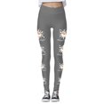 thumbnail image 5 of Fiaer Merry Christmas Leggings for Women Santa Snowflake Graphic Plus Size Pants High Waisted Cozy Pink Tight Trousers Grey XL, 5 of 5