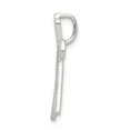 thumbnail image 2 of 925 Sterling Silver Polished and Textured Letter W Chain Slide Pendant, 2 of 4