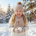 thumbnail image 2 of YUANxueke Kids Winter Hat Scarf Gloves Set, Girls Boys Pom Hat Beanie Knitted Scarves Mittens, 3-Piece Thick Ski Sets, 2 of 4