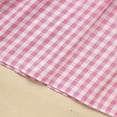 thumbnail image 3 of ZEHJUHAN Toddler Girls' Short Sleeve Checkered Dress Heart Embroidery Ruffle Detail Back Button Dress Pink，3-6M, 3 of 8