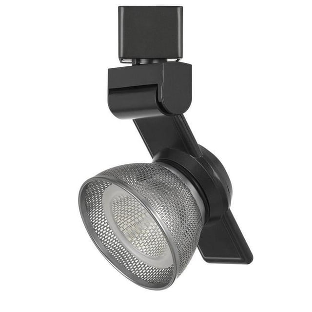 Benjara BM220787 12W Integrated LED Metal Track Fixture with Mesh Head, Black & Silver
