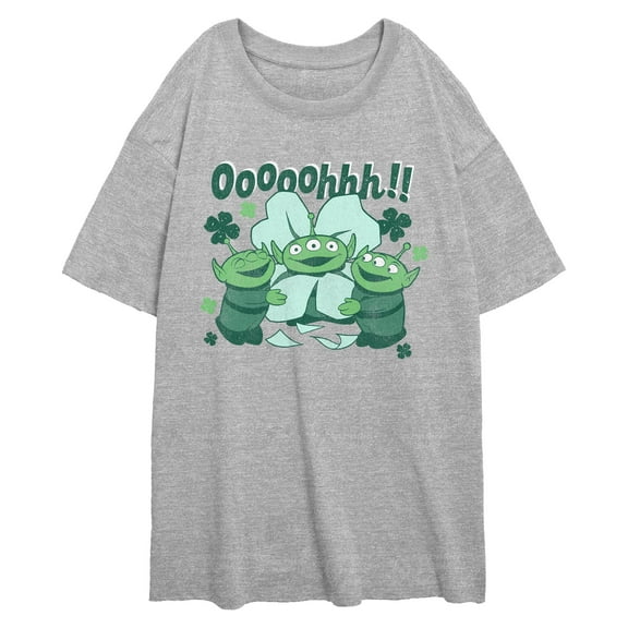 Junior's Toy Story Little Green Men Shamrocks Graphic T-Shirt